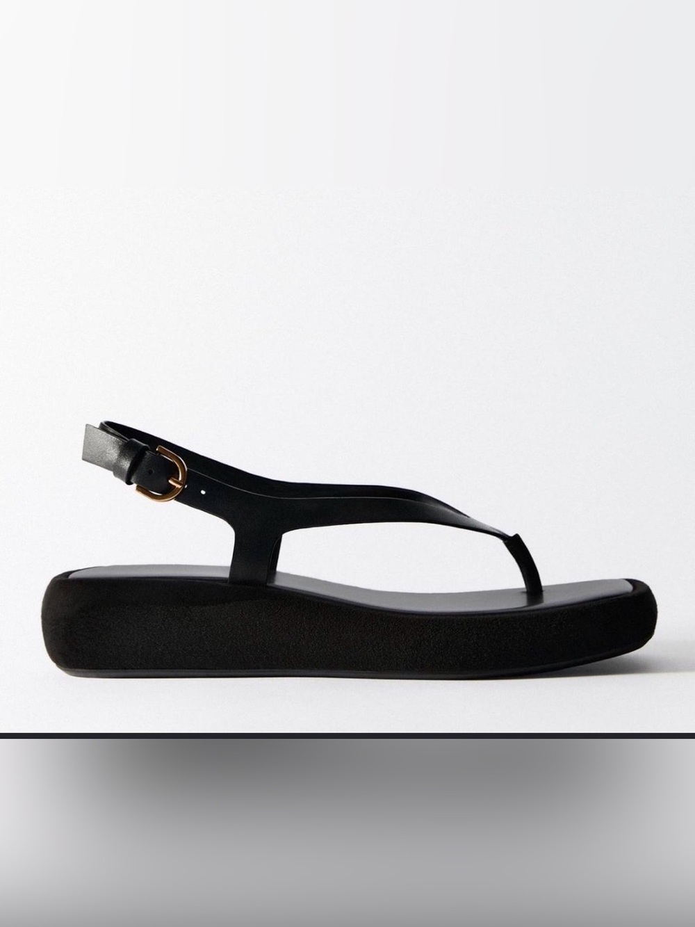 Zara black leather suede flatform 39 9